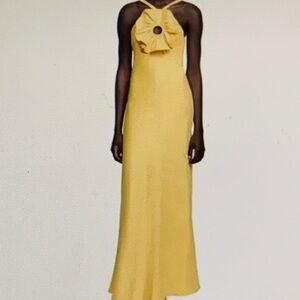 Sandro Yellow Halter Maxi Dress